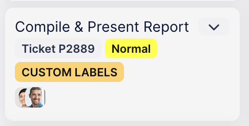 A card showing a custom label added by a format