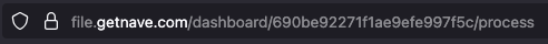 A Nave dashboard address in the browser bar, with the dashboard ID after /dashboard/